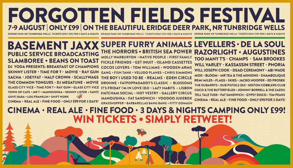 Retweet to win 2 @ForgottenFLDS passes. New festival from the Kendal Calling gang featuring Tim Peaks. Winner Wed10pm