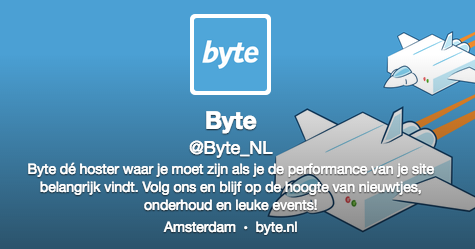 Byte_Internet's tweet image. Welkom! Wil je op de hoogte blijven van alle nieuwtjes van webhoster Byte? Volg dan het officiële account @Byte_NL.