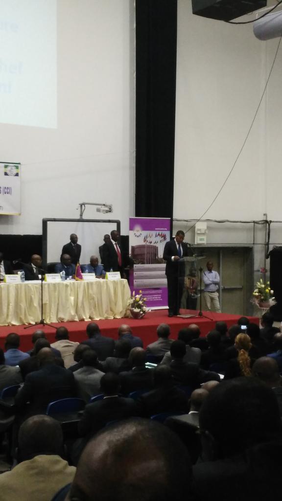 Le Premier Ministre lors de son discours d'ouverture des travaux du #CAMES #ENSET <a href="/MesrsGa/">Enseignement Sup</a> #MonGabon