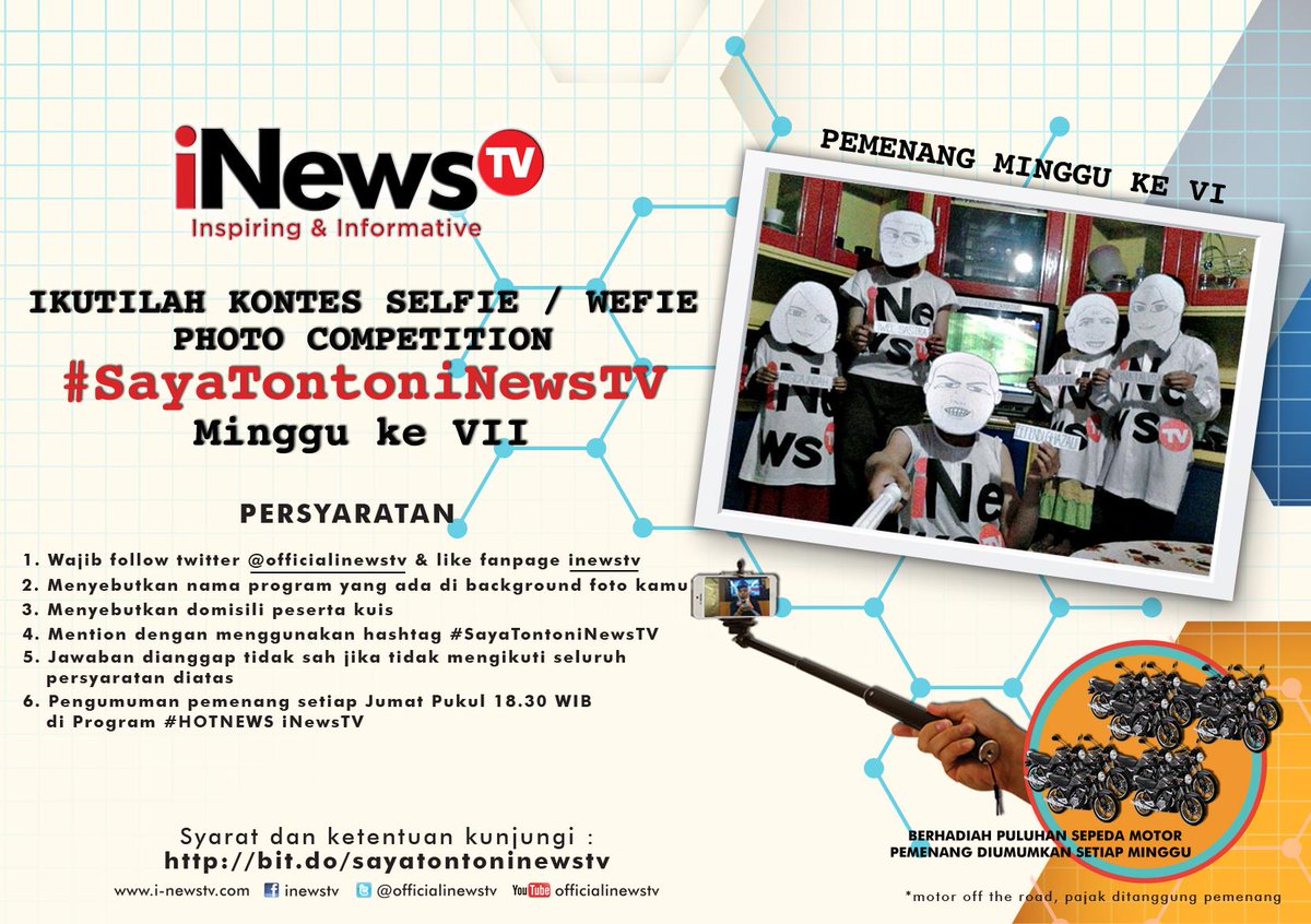 romarias15's tweet photo. Hai guys ikutan kontes selfienya @OfficialiNewsTV yuk, berhadiah motor setiap minggunya lho #SayaTontoniNewsTV http://t.co/m7xAZihceX