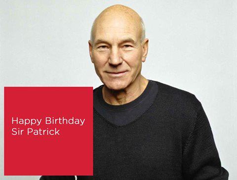 Make it so number 1 .to wish  Combat Stress ambassador Sir Patrick Stewart\s a happy birthday. 