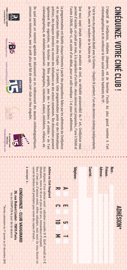 Jeudi 16/07, 2 séances: 15h et 20h30 <a href="/CinemasChaplin/">Cinémas Chaplin</a> <a href="/mairie15/">Mairie du 15</a> On vous attend nombreux !! PGB #Paris15