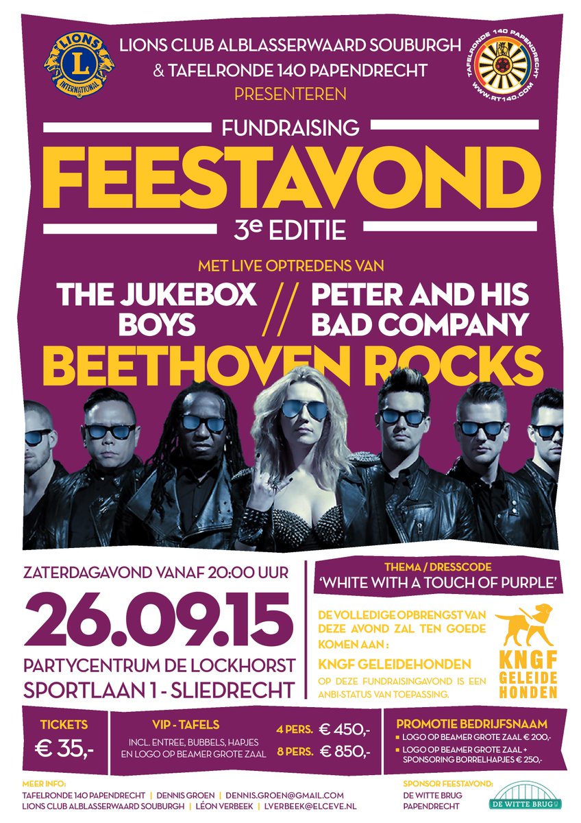 RT 140 nodigt u uit om dé spectaculairste benefiet-feestavond van 2015 bij te wonen! Info: rt140.com