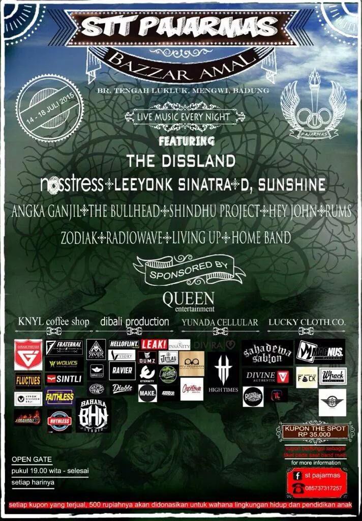 Stt Pajarmas #BazzarAmal w/ <a href="/The_Dissland/">The_Dissland</a> @NosstressBali @TheBullheadBali <a href="/HeyJohnBali/">Hey John!!!</a> dll 14-18 Juli at Lukluk
