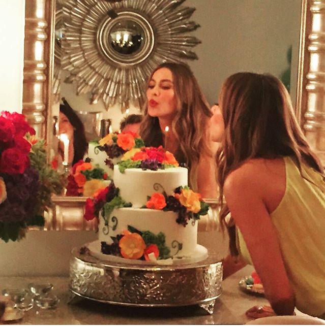 Sofia vergara celebrating being 43! Happy birthday our fabulous gloria delgado. I u 