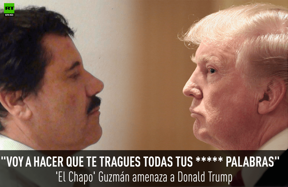 EcuadorTV's tweet photo. El #ChapoGuzman amenaza a Donald Trump ►http://t.co/m6XQMaS9IY, vía @ActualidadRT. http://t.co/g8mmYy7ive