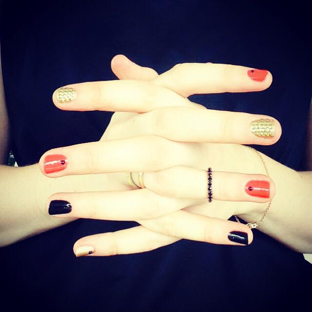 #nails #nailart #maadnails #studs #gold #bbloggers , @BeautySpotterUK