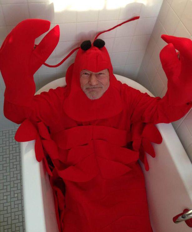Happy 75th birthday to the legendary Patrick Stewart To celebrate, here he is dressed as a lobster 
