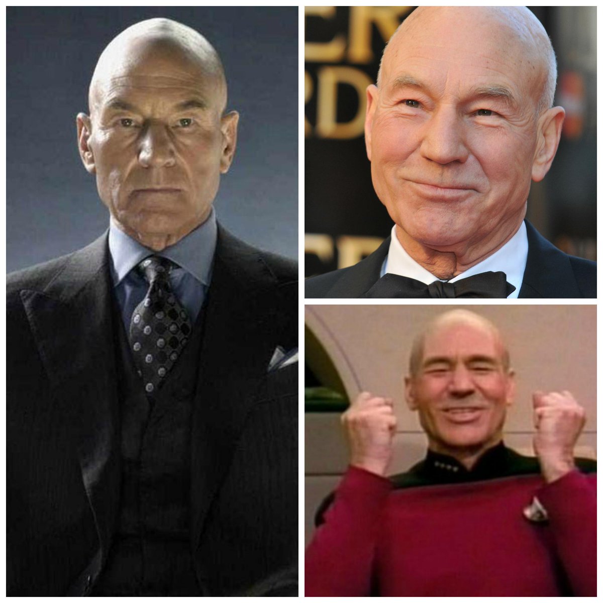 9GAG's tweet photo. Today is Patrick Stewart's birthday too!  Happy birthday Picard and Professor X! http://t.co/MLOJNYqCOD