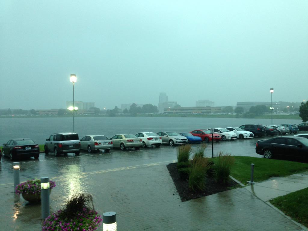 Heavy rain storms, lightning, and hail over Indianapolis today.