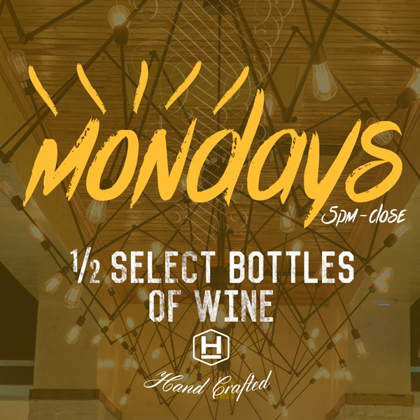 Treat those #MondayBlues with 1/2 off bottles of wine at #HudsonDelray tonight from 5pm-close! #HudsonSocial #Mondays