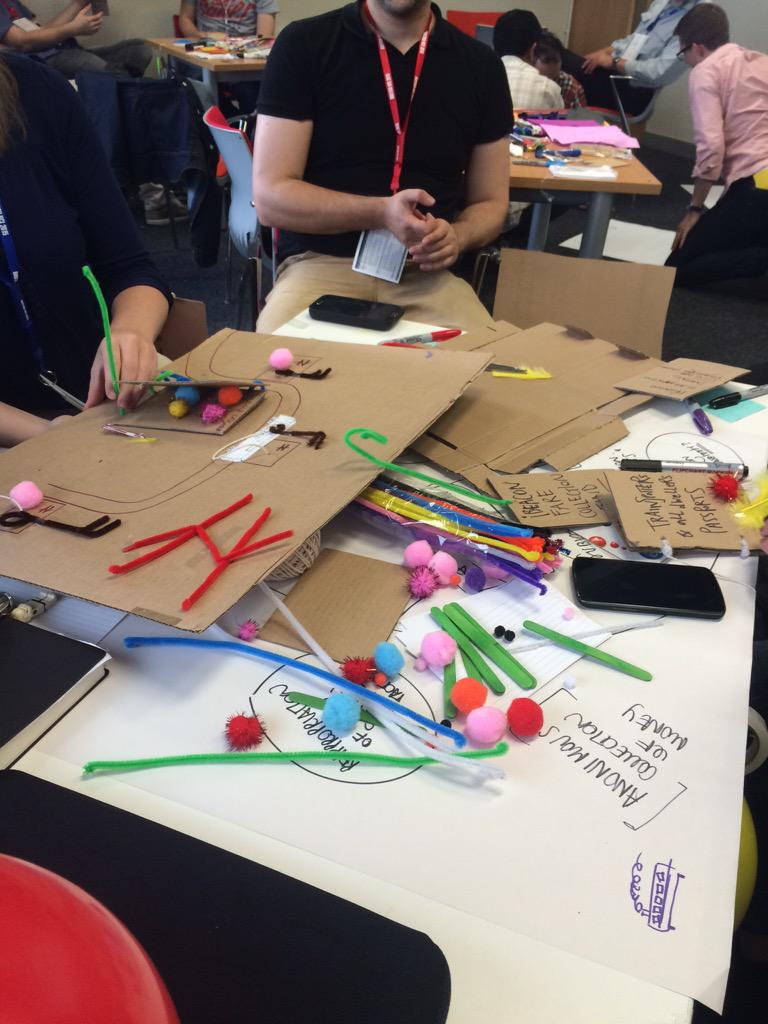 EmmaSimpson_ncl's tweet photo. Getting crafty at #BHCIdemocracy interaction train stations for the publics @HCI_2015 http://t.co/cqJHxLEgpS