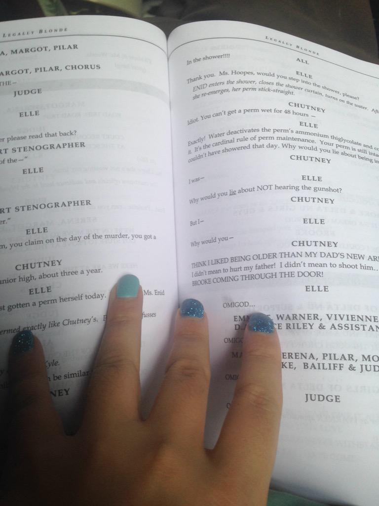 ThePacificaRim's tweet photo. Studying my #LegallyBlonde script all day long ππΌπ
πΌπππ #learnthoselines #theaterlife http://t.co/DOC12cHSyM