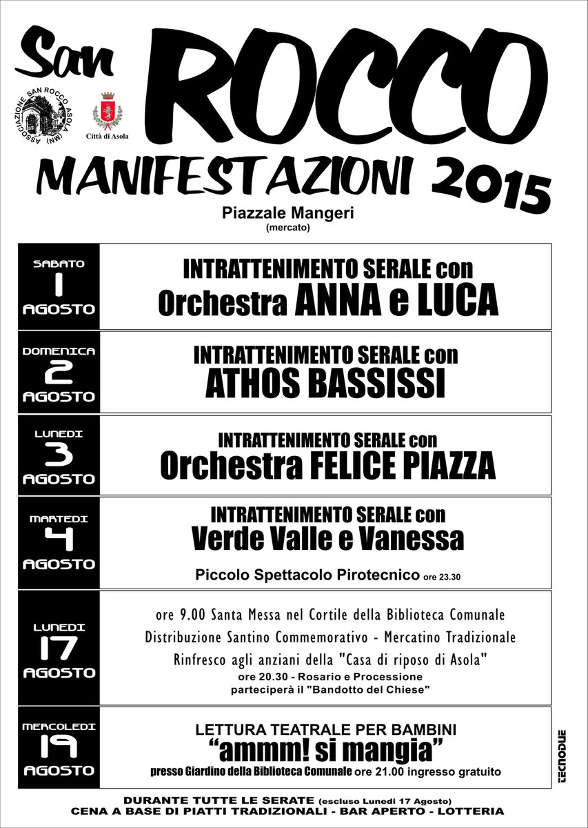 AsolaCultura's tweet photo. #Asola S. Rocco stand gastronomici, buona musica e fuochi @Mantova24 @AltraMantova @EventiMantova http://t.co/nihHDYYwOd
