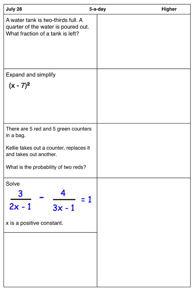 Corbettmaths's tweet photo. Aiming for an A*, A or B in your #gcsemaths? Try today's Higher #5aday from http://t.co/5PihVsBng4 http://t.co/sMlJAK84eQ
