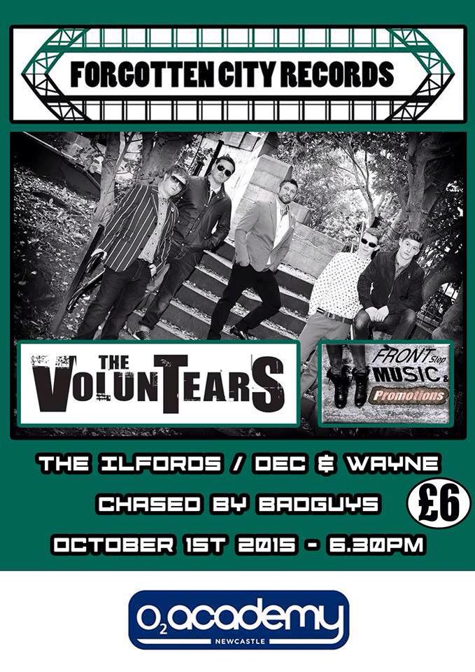 ForgottenCityNE's tweet photo. GIG ANNOUNCEMENT!
@TheVoluntears live at @o2academynewc with support from our own @ChasedByBadguys http://t.co/yTy1VrzNr6