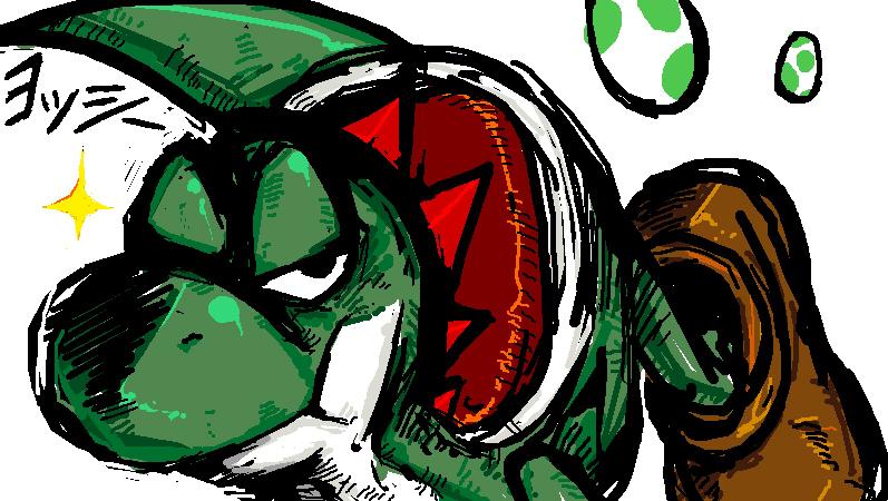 ソニック＆ヨッシー 昔描いたヨッシーとソニック。