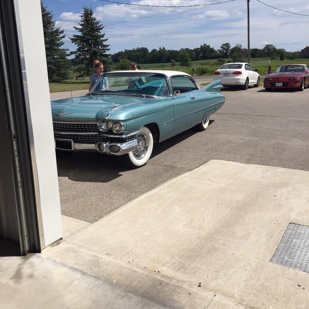 The cars just keep Rollin in #cadillac #59 #fins #lynnvalleykustoms #lvk #blue #classic #norfolk #car <a href="/FixAutoCanada/">Fix Auto Canada</a>