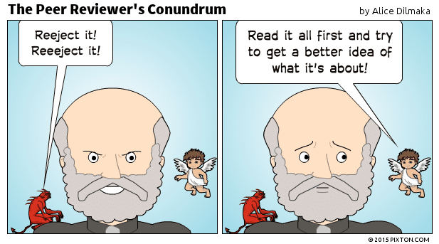 academiccomics's tweet photo. The Peer Reviewer's Conundrum #Publication #PhDchat #Academia #AcWri #highered #PhD #PhDChat #PhDForum #peerreview http://t.co/kvLw9BuOty