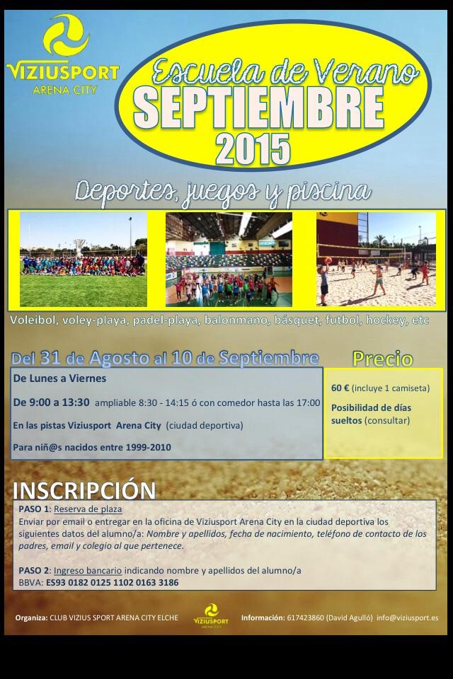 Viziusport's tweet photo. ¡#FelizDomingo!

Abierto el plazo de inscripción para nuestra Campus de Verano en Septiembre. http://t.co/xzDuzP25Pe