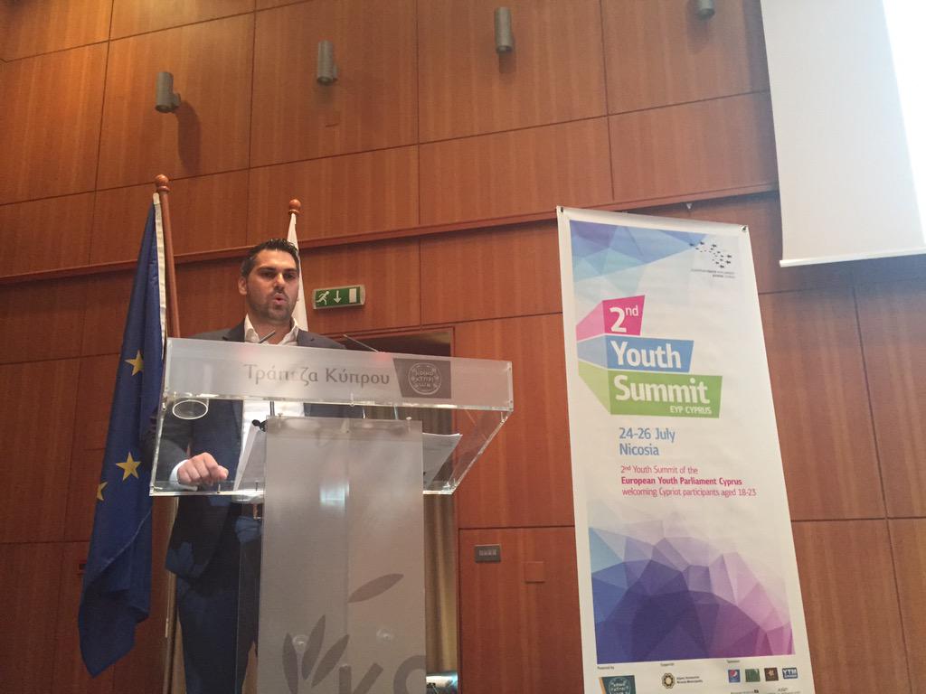 Mr Chrysanthos Fallas, <a href="/NicosiaMunicipa/">Nicosia Municipality</a> Council Officer, welcoming the participants to the island's capital city