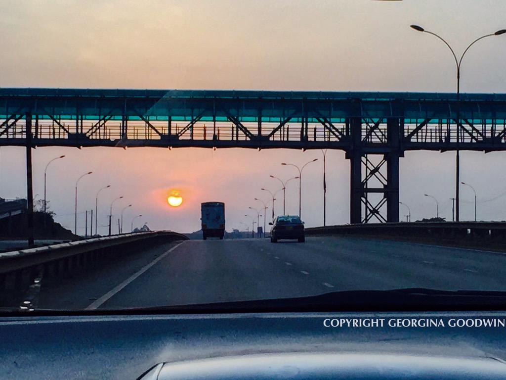 Stunning sunrise on #ThikaSuperhighway, a gift as we wait for #ObamaInKenya  #GES2015Kenya