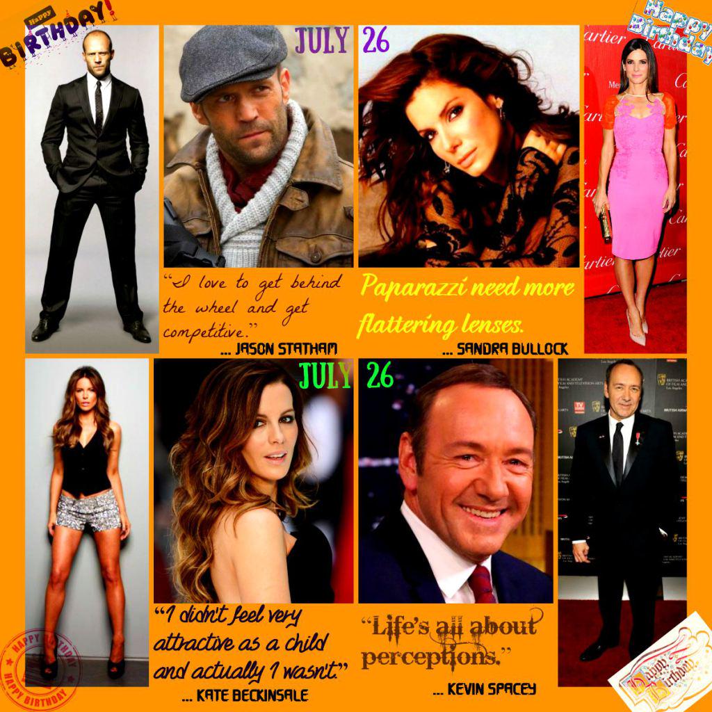 Happy Birthday Kevin Spacey, Sandra Bullock, Jason Statham & Kate Beckinsale - July 26 Events  