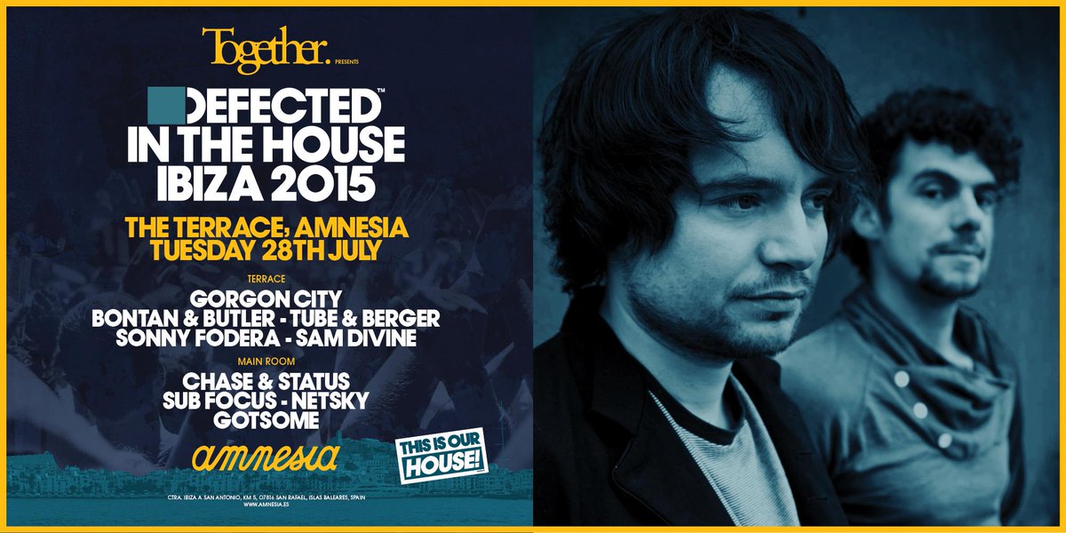 DefectedRecords's tweet photo. Joining us for next Tuesday's Defected In The House with @TogetherClub @Amnesia_Ibiza it's @TubeandBerger http://t.co/rdMachQhQ4