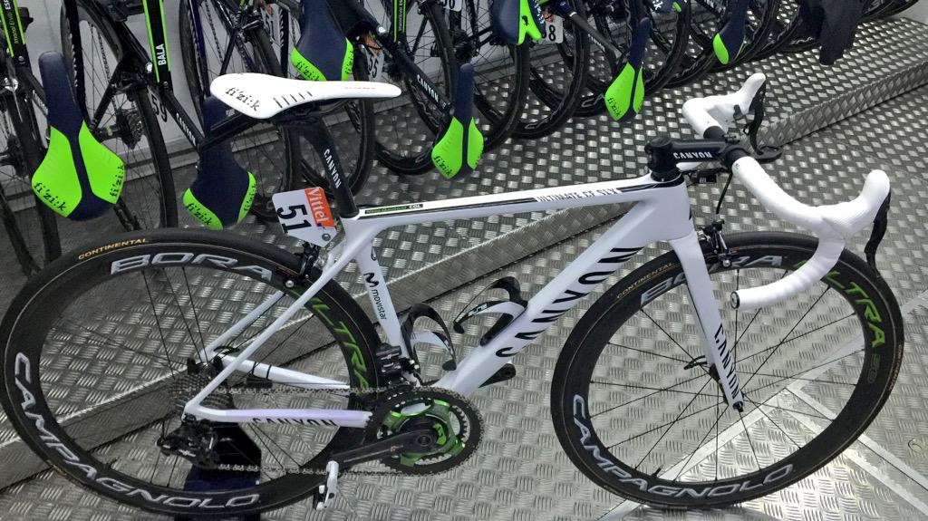 Movistar_Team's tweet photo. A look at @NairoQuinCo's special @canyon_bikes for today's #TDF2015 final 👌😍 http://t.co/j71JkJYsbq