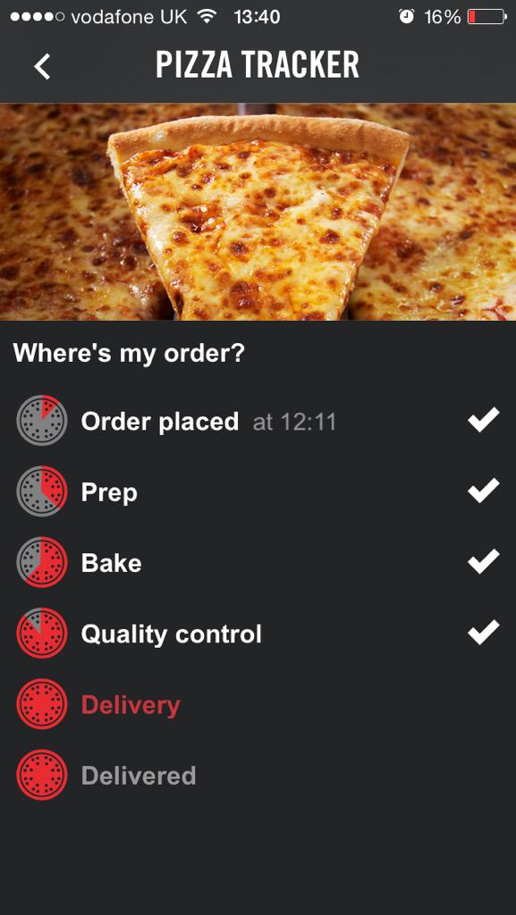 robgibson60's tweet photo. @Dominos_UK 1hour 30mins.... Next pizza on the house? http://t.co/oevQ0Sefkg