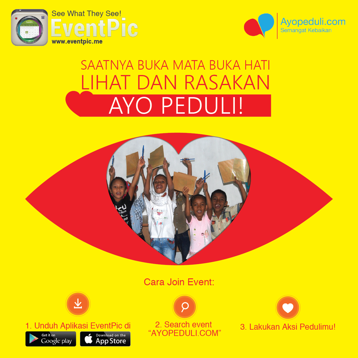 imooji_com's tweet photo. Suka berbagi atau peduli dengan isu sosial? Download #EventPic dan join event http://t.co/OHH5RIqzSe . cc @ayopeduli http://t.co/yhi7BGaq0p