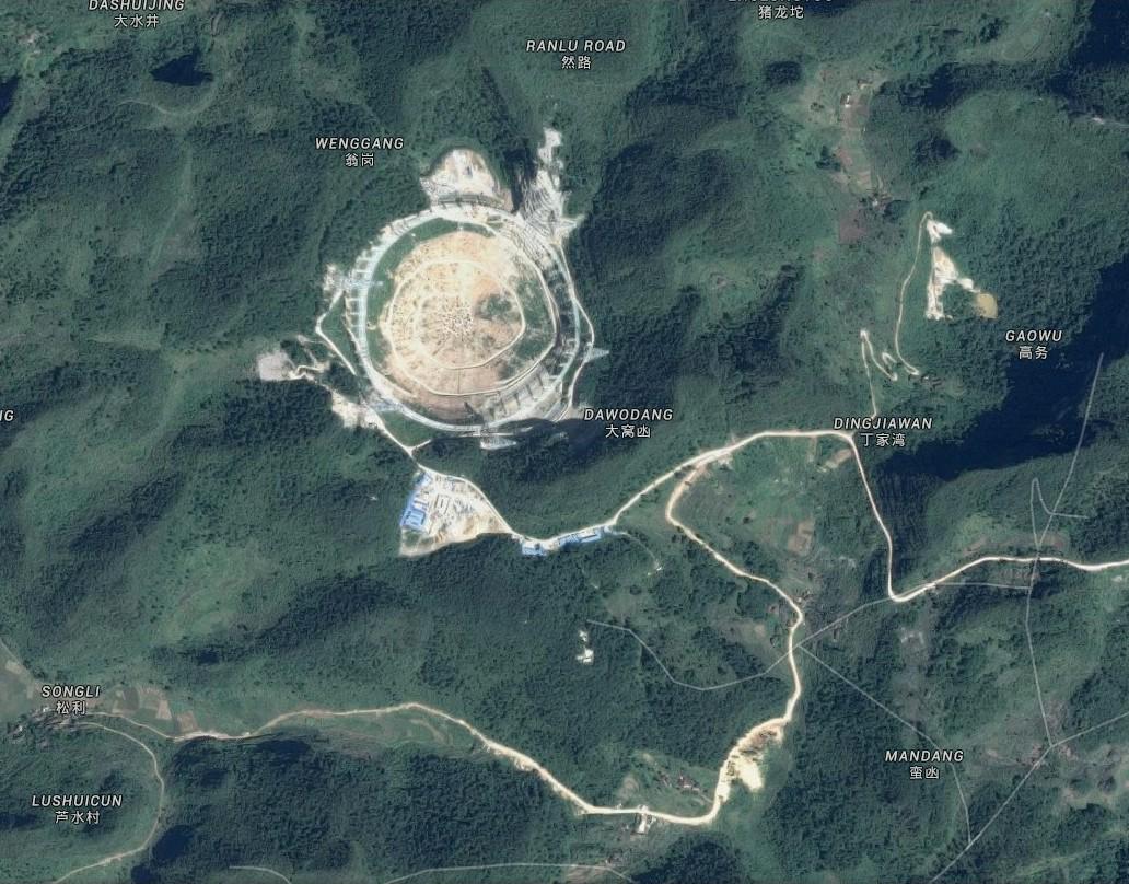 Cmdr_Hadfield's tweet photo. Peering into the universe. China builds largest radio telescope, size of 37 football fields: http://t.co/oWizmiz8X8 http://t.co/B3xH4yAuiK