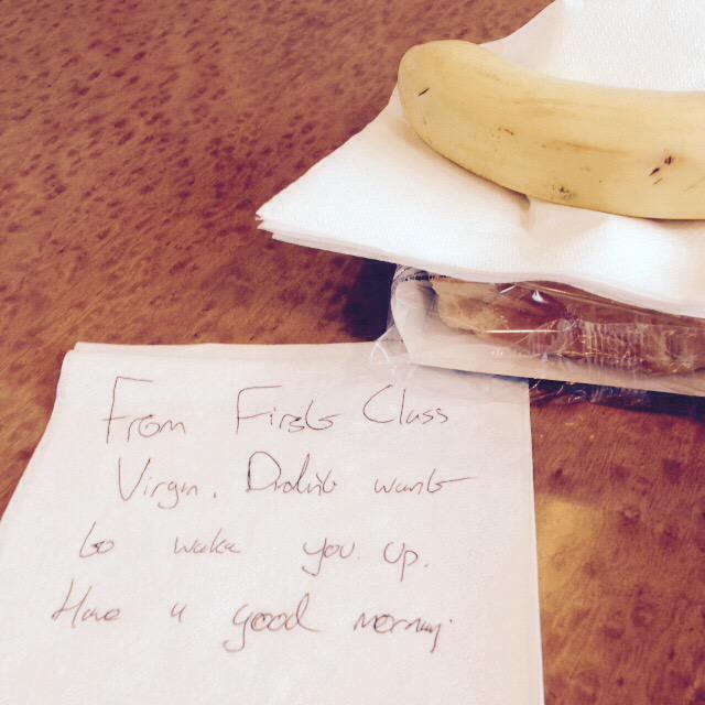 Just woke up to this lovely little note. Service at its best! Thank you @VirginTrains