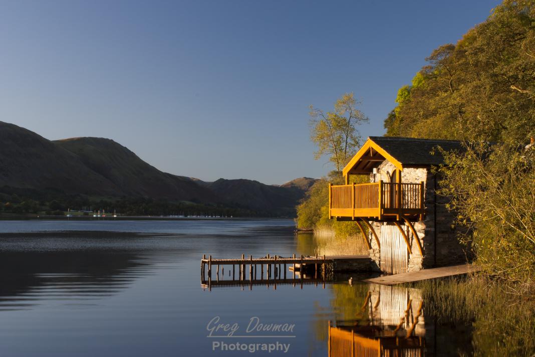GDowman's tweet photo. The #boathouse at #Ullswater at #sunrise  #LakeDistrict #Cumbria @LakeDistrictPR @theenglishlakes @CanonUKandIE http://t.co/adxWviklWA