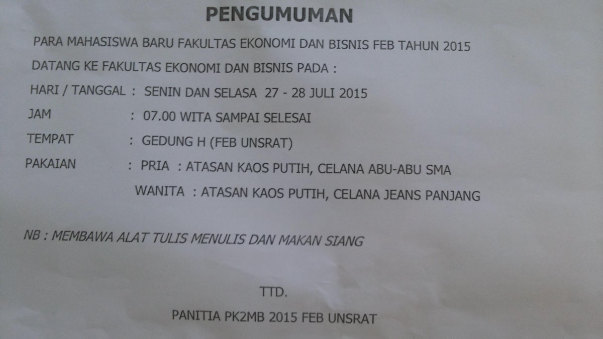 Info untuk mahasiswa baru Fakultas Ekonomi dan Bisnis UNSRAT <a href="/EquilChoirFE/">BPS Equil FEB Unsrat</a>