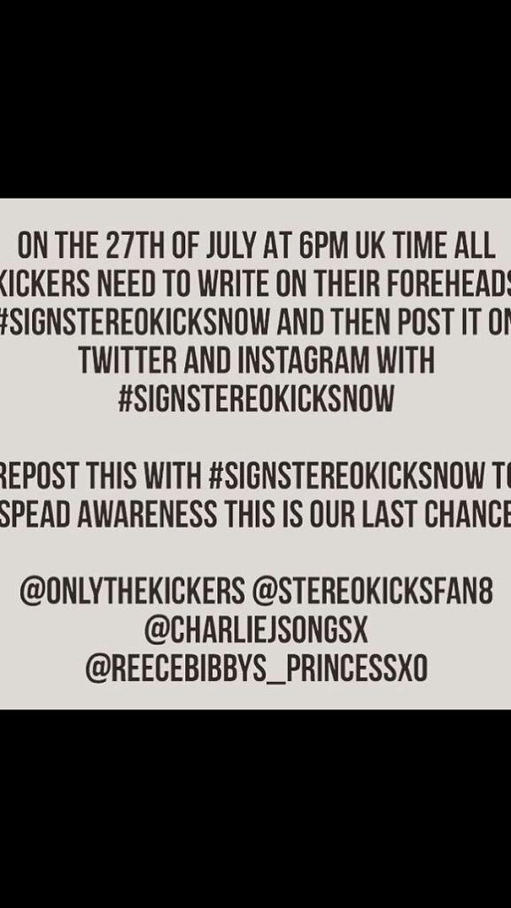 SK_Worldwide's tweet photo. This is our last chance to get the boys signed RT this so everyone is aware #BRINGBACKSTEREOKICKS #SignStereoKicksNow http://t.co/i8lHrSAFkI