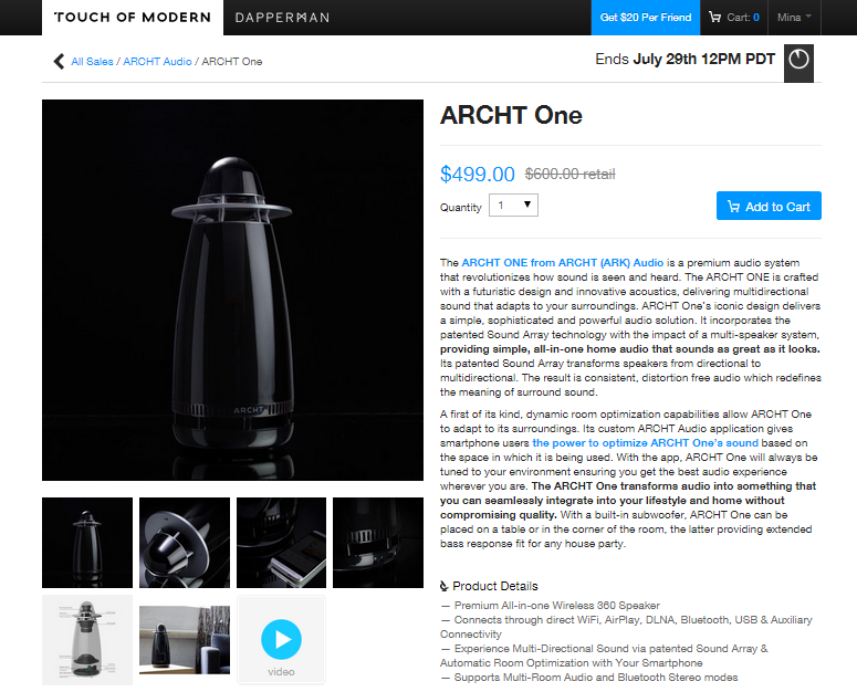 Attention ARCHT One Fans!

It's your last chance to get an ARCHT One  TouchofModern.com qoo.ly/5ee4w