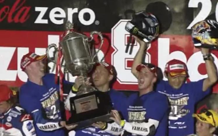 Smith, Espargaro and Nakasuga celebrate on the #Suzuka8Hours podium