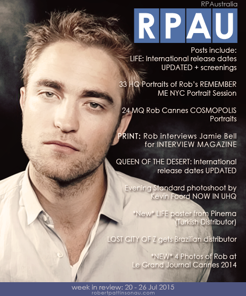 RPAustralia's tweet photo. Robert Pattinson:   RPAU Week in Review 20 to 26 July 2015 -  http://t.co/8DEsSB3rR7 http://t.co/LYBU3O3orn