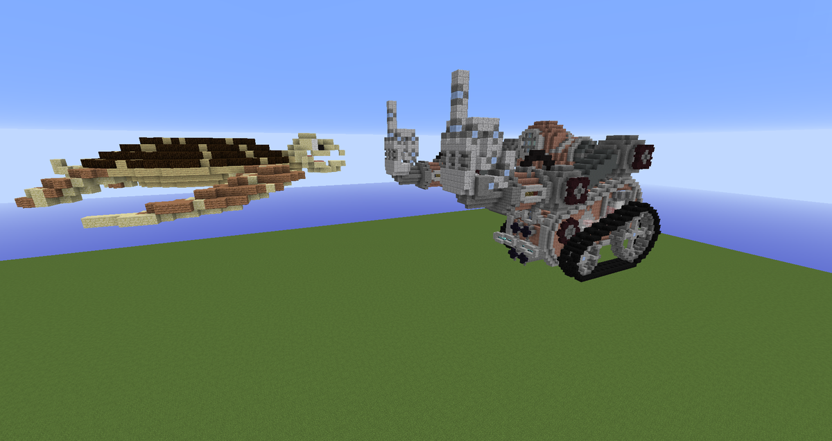 Qubion's tweet image. It appears that this robot is malfunctioning. Now, where did we put that wrench... #PlanetMinecraft #Contest