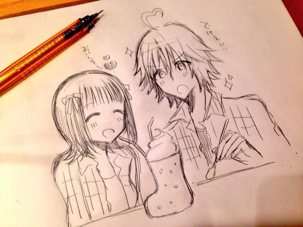あまあまが足りない〜😩💦いくら描いてもたりない〜😭💦これはこの前コメダで描いたらくがき 