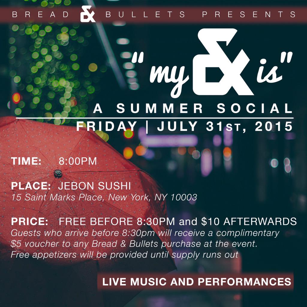 breadandbullets's tweet photo. Happy Sunday! Only 5 days until "My &amp; is" : A Summer Social ! http://t.co/DJvmfyzngJ