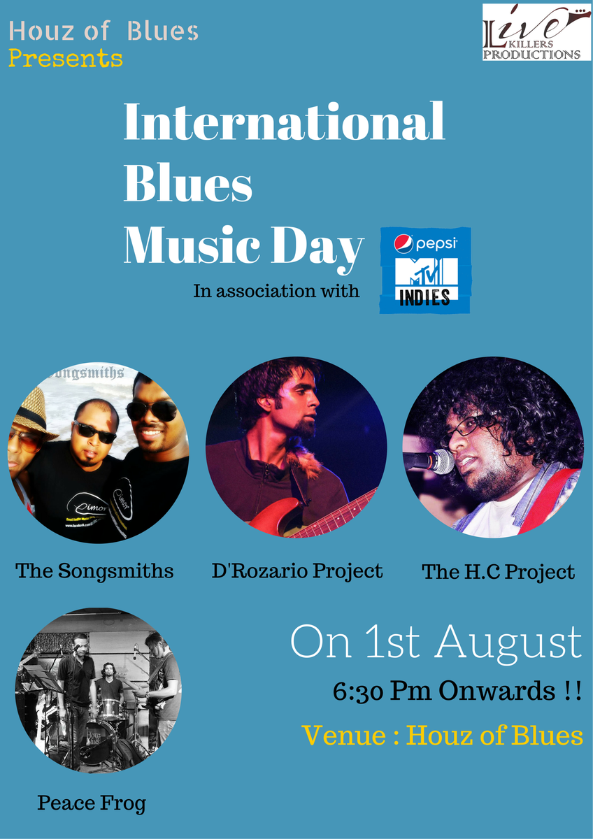 Hyderabad is now part of  #InternationalBluesMusicDay celebrations across world.
#pepsiMTVIndies #Houzofblues