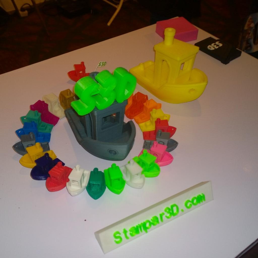 Stampar3D's tweet photo. Our fleet of 3DBenchys at the Tech+ Event in Lagos! #StarOfTheShow #3DBenchy #Stampar3D #3DPrinting #Techplus2015 http://t.co/SsMp4UysMU