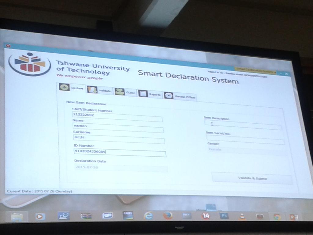 Bethubaby's tweet photo. Smart declaration system. ..just what is need for our campus. ..@mashphurutsi @Geekulcha #TUTictHack http://t.co/GD532yJgKt