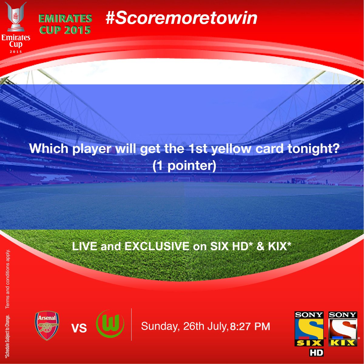 SonySportsNetwk's tweet photo. It's time for the FINAL question! Q.6 - 1 pt. Entries open only till the 1st half of the game. #ScoreMoreToWin http://t.co/ol3vIDRZBR