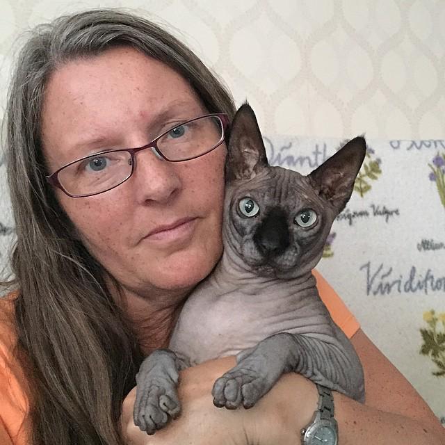 circlingsquare's tweet photo. This is me with one of my darlings ❤️ #sphynx #nakedcat #hairless #hairlesscat #cat #catlover #catstagram #catsofth… http://t.co/nEeOwlJndQ
