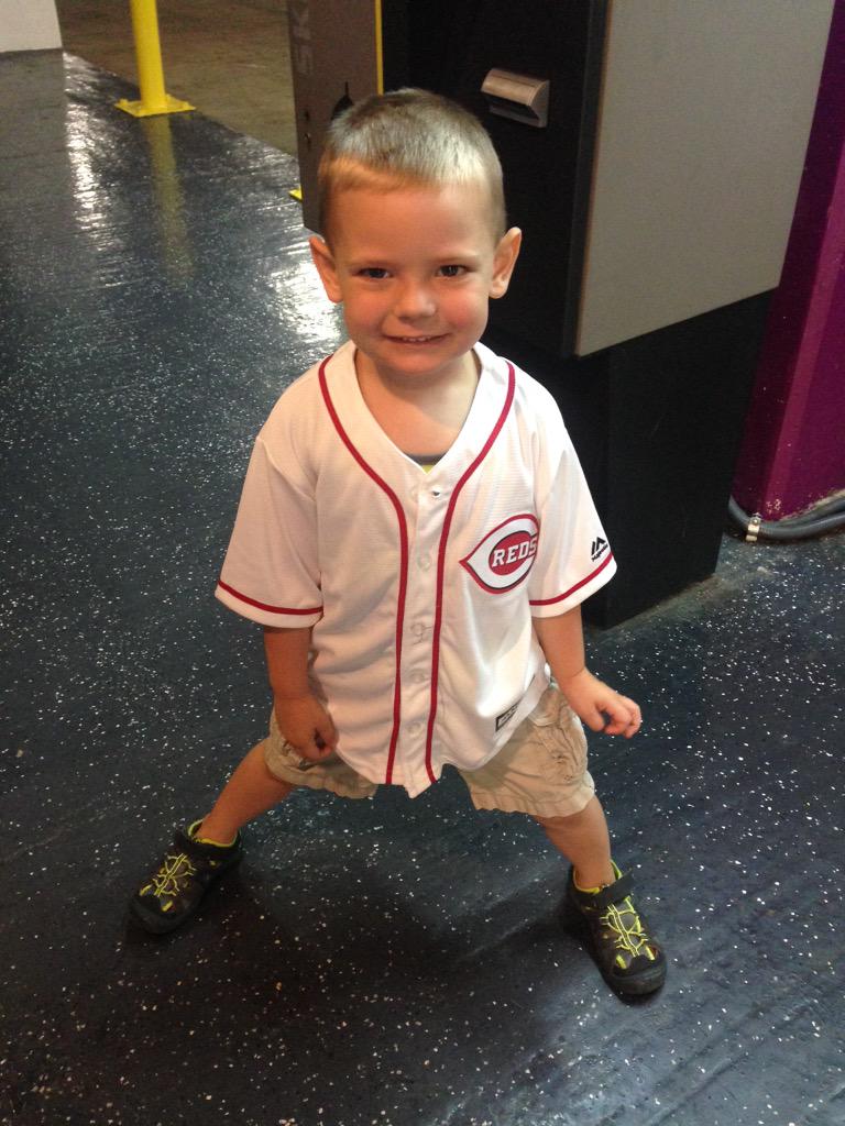 crich713's tweet photo. My boy got his first @Reds jersey today!! #HeIsPumped http://t.co/amlliXXpCL