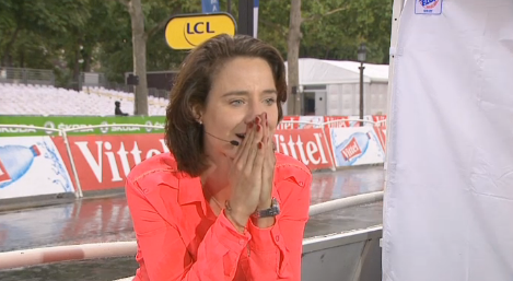 itvcycling's tweet photo. VIDEO Marianne Vos' reaction to Anna van der Breggen's #LaCourse victory was wonderful! http://t.co/HXvc0egPzZ http://t.co/Hv1GEu5j0V