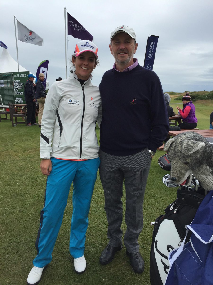 ChristineWolf89's tweet photo. My awesome pro-am partner @fredmacaulay and myself :) #finished3rd #greatteam http://t.co/cO2dGqsclF